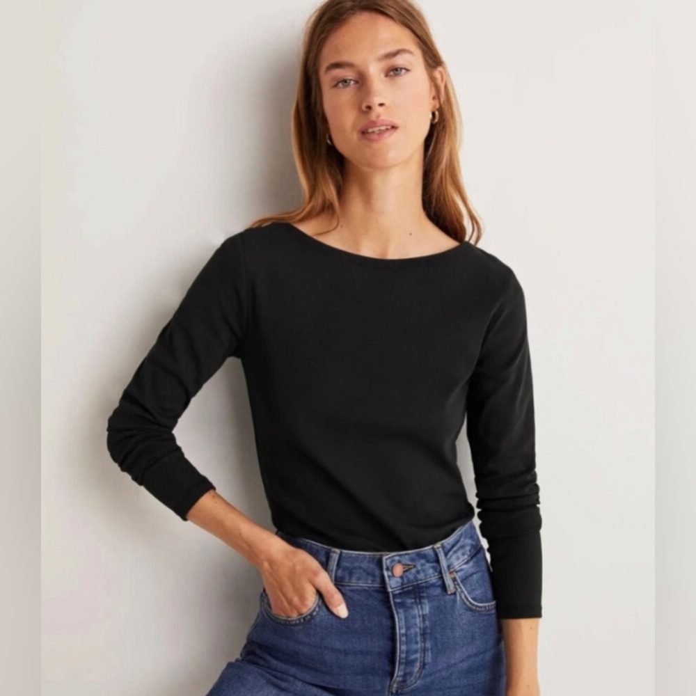 boden absolutely essentials long sleeve tunic top💌 (boat neck style)